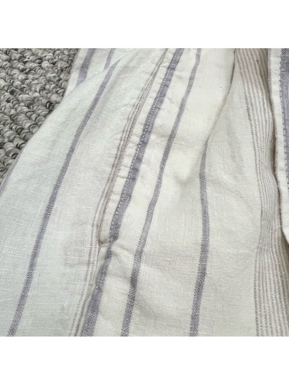 Aritzia Wilfred Gelas 100% linen striped belted paper bag shorts 2 - Picture 6 of 11